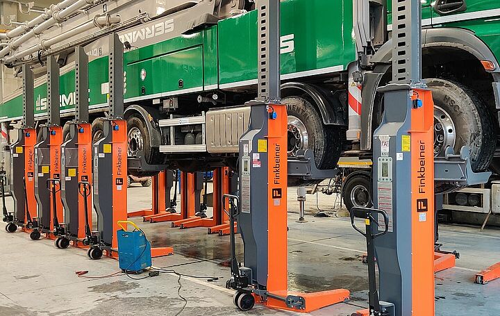 Radgreifer EHB wireless mit Betonpumpenfahrzeug